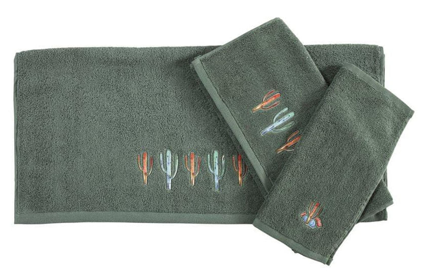Serape Cactus 3 Piece Towel Set, Turquoise - Pet's Shop
