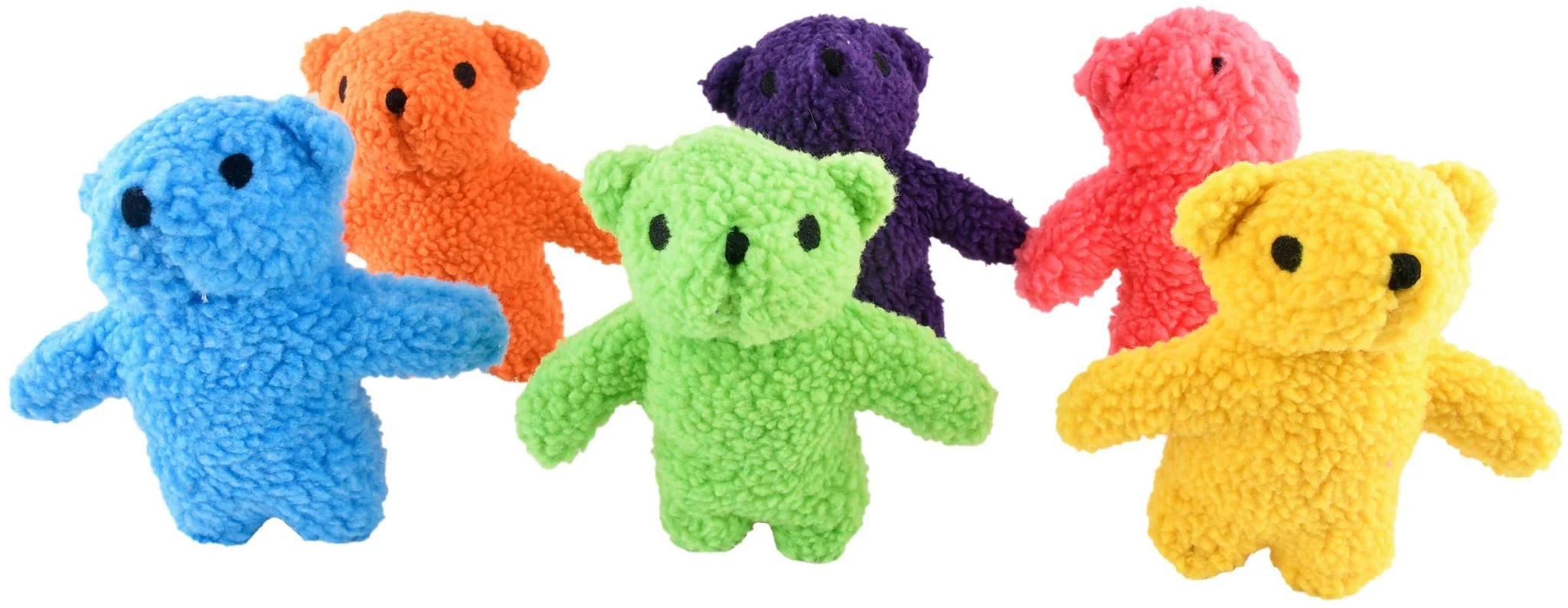 Fleecy Bear Plush Squeaker Dog Toys, 6 pk - Pet's Shop
