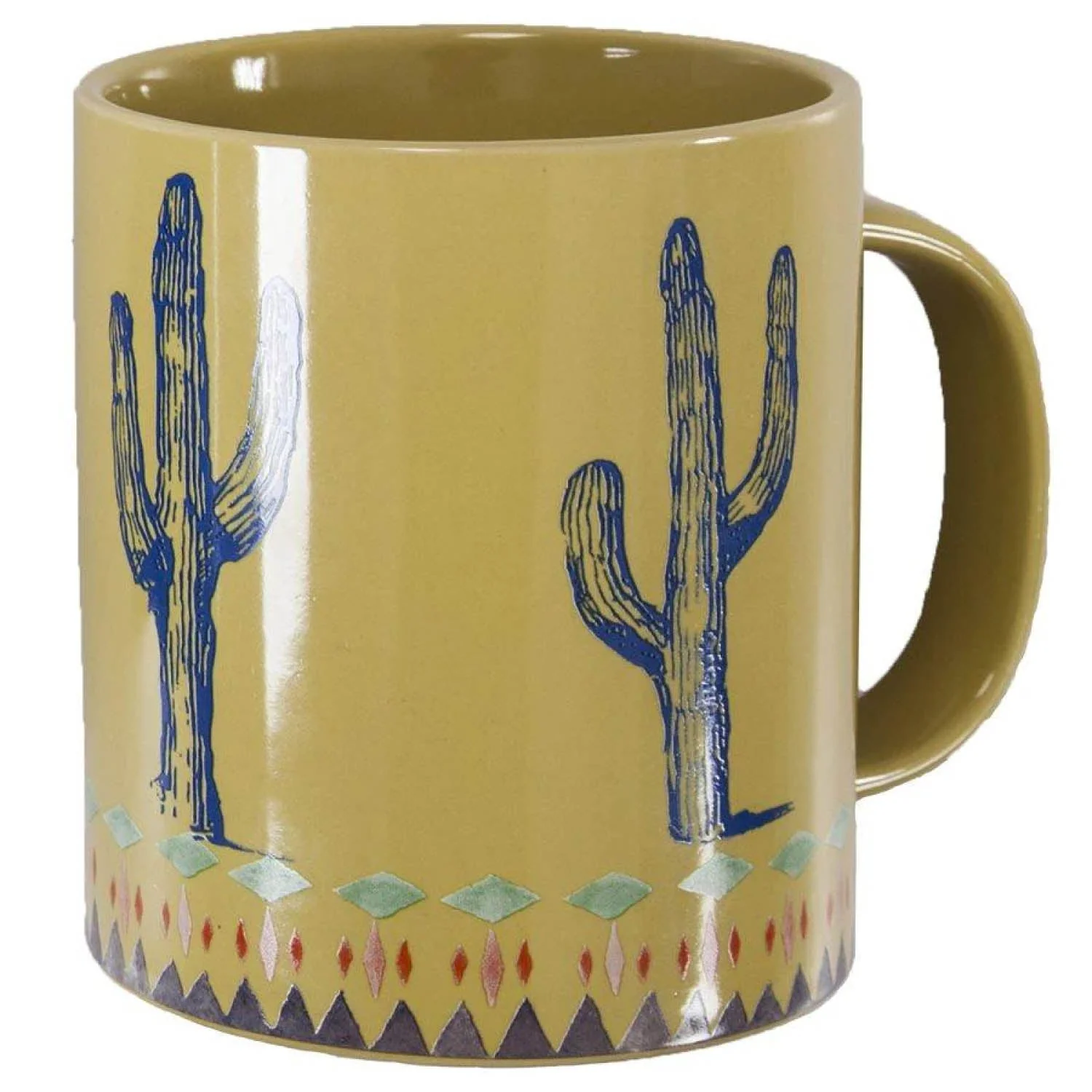 Saguaro Cactus Border Coffee Mug, Set of 4 - Pet's Shop