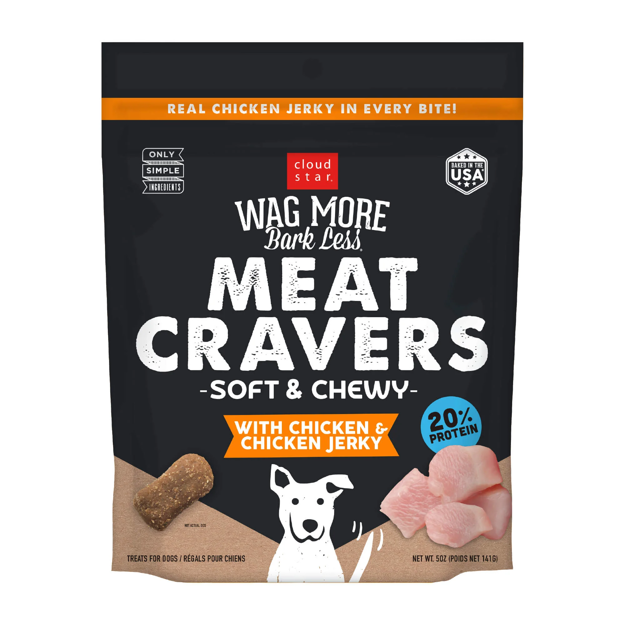 Cloud Star Wag More Bark Less, Meat Cravers, Soft Chew Dog Treats - Pet's Shop