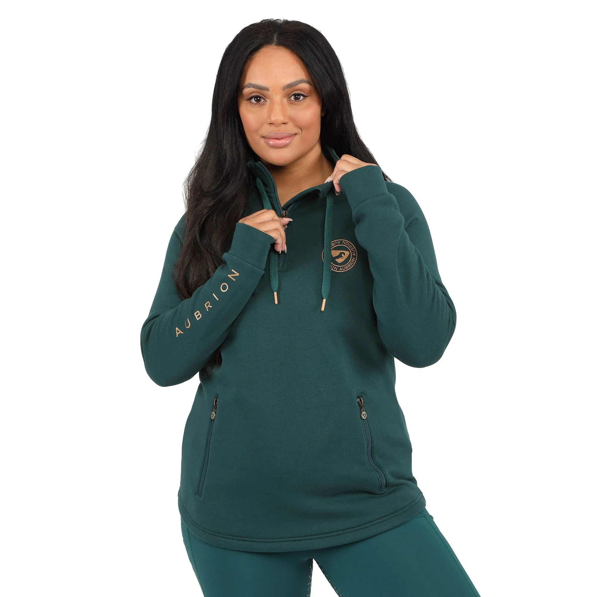 Aubrion Elm Half Zip Sweatshirt, Dark Green - Pet's Shop