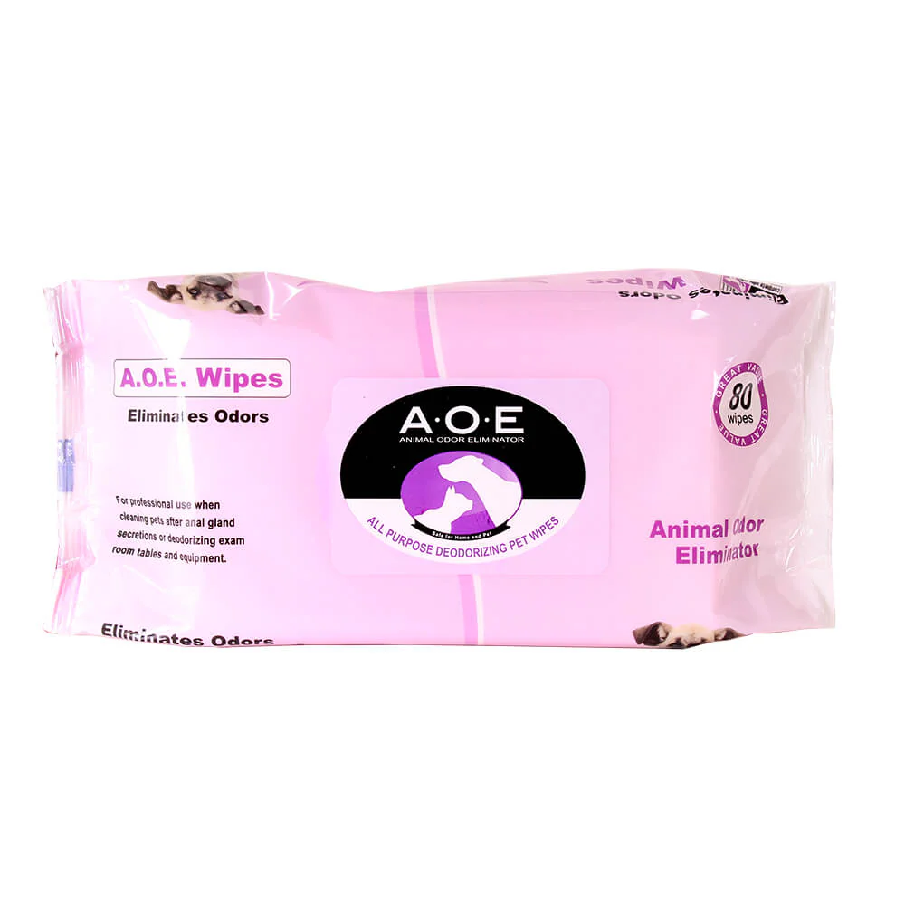 A.O.E All Purpose Deodorizing Pet Wipes, 80 ct - Pet's Shop