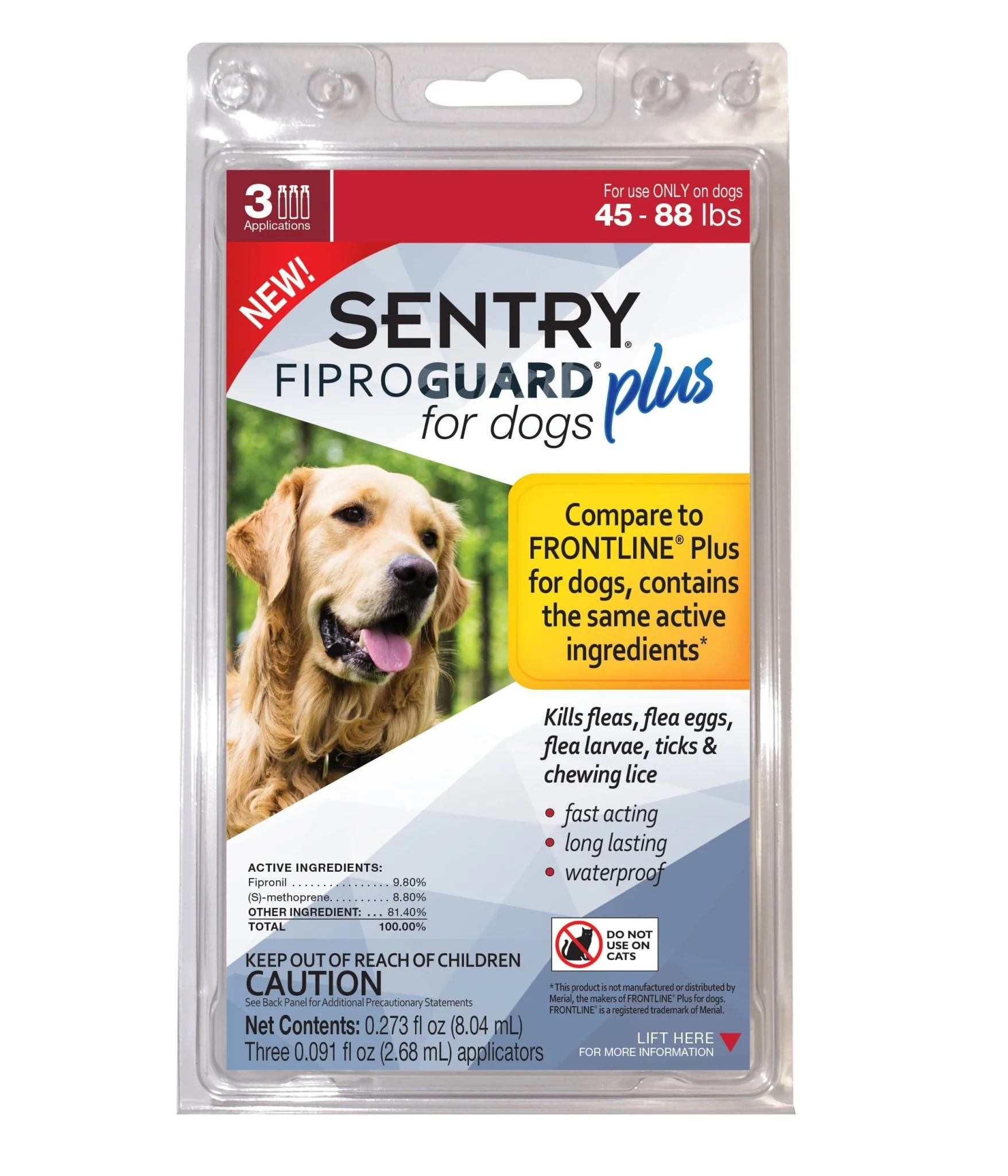 SENTRY Fiproguard Plus for Dogs, 3 Pack - Pet's Shop