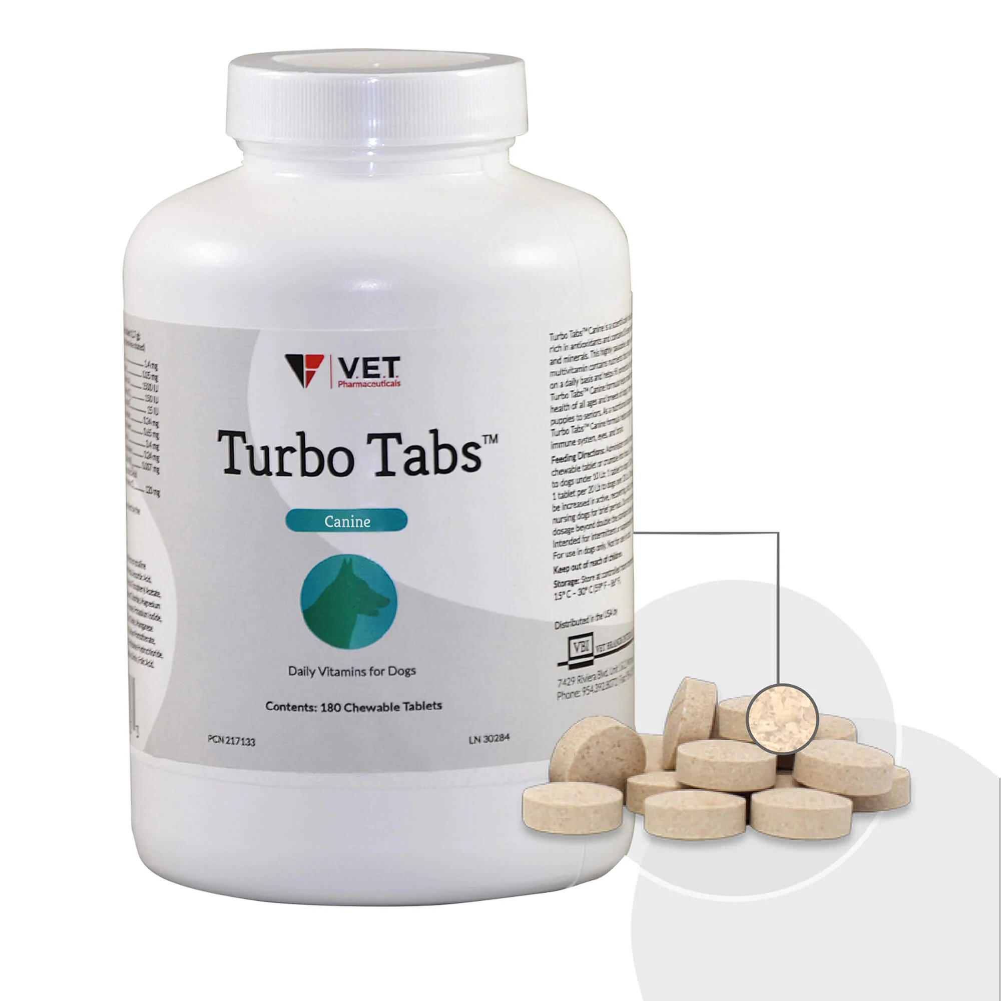 Turbo Tabs Chewable Daily Vitamins for Dogs, 180 ct - Pet's Shop