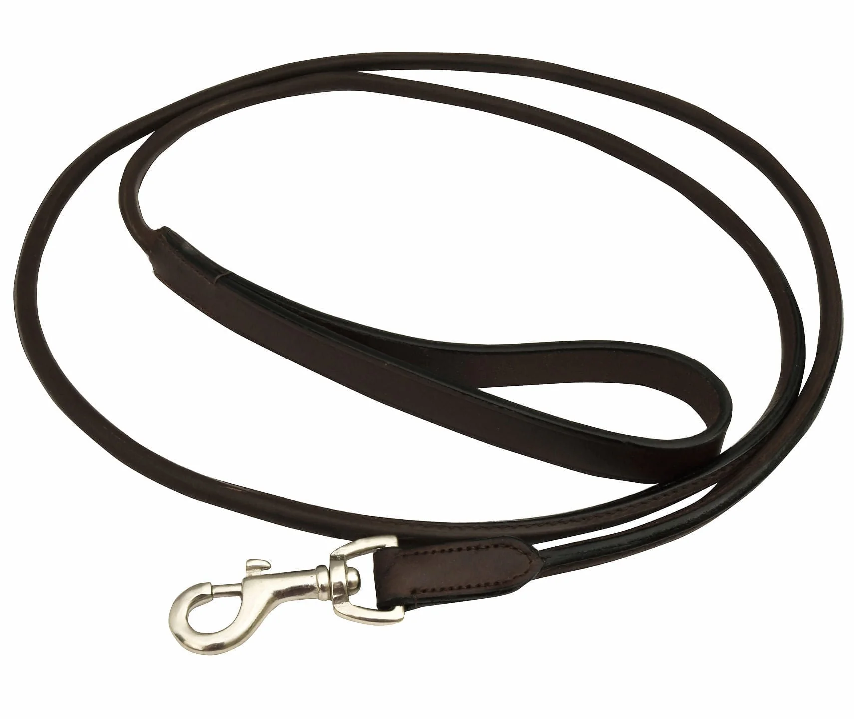 Rolled Brown Leather Dog Leash with Hand Strap, 6'L - Pet's Shop
