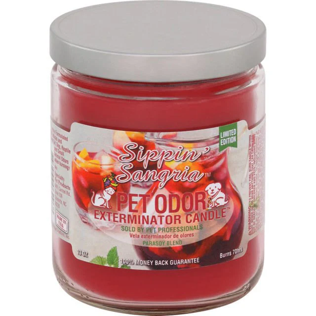 Pet Odor Exterminator Candle, Sippin' Sangria, 13 oz - Pet's Shop