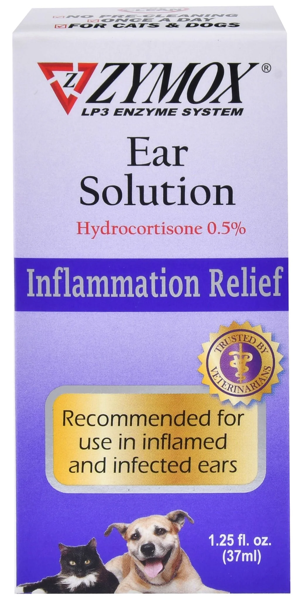 Zymox Ear Solution Inflammation Relief, 1.25 oz - Pet's Shop
