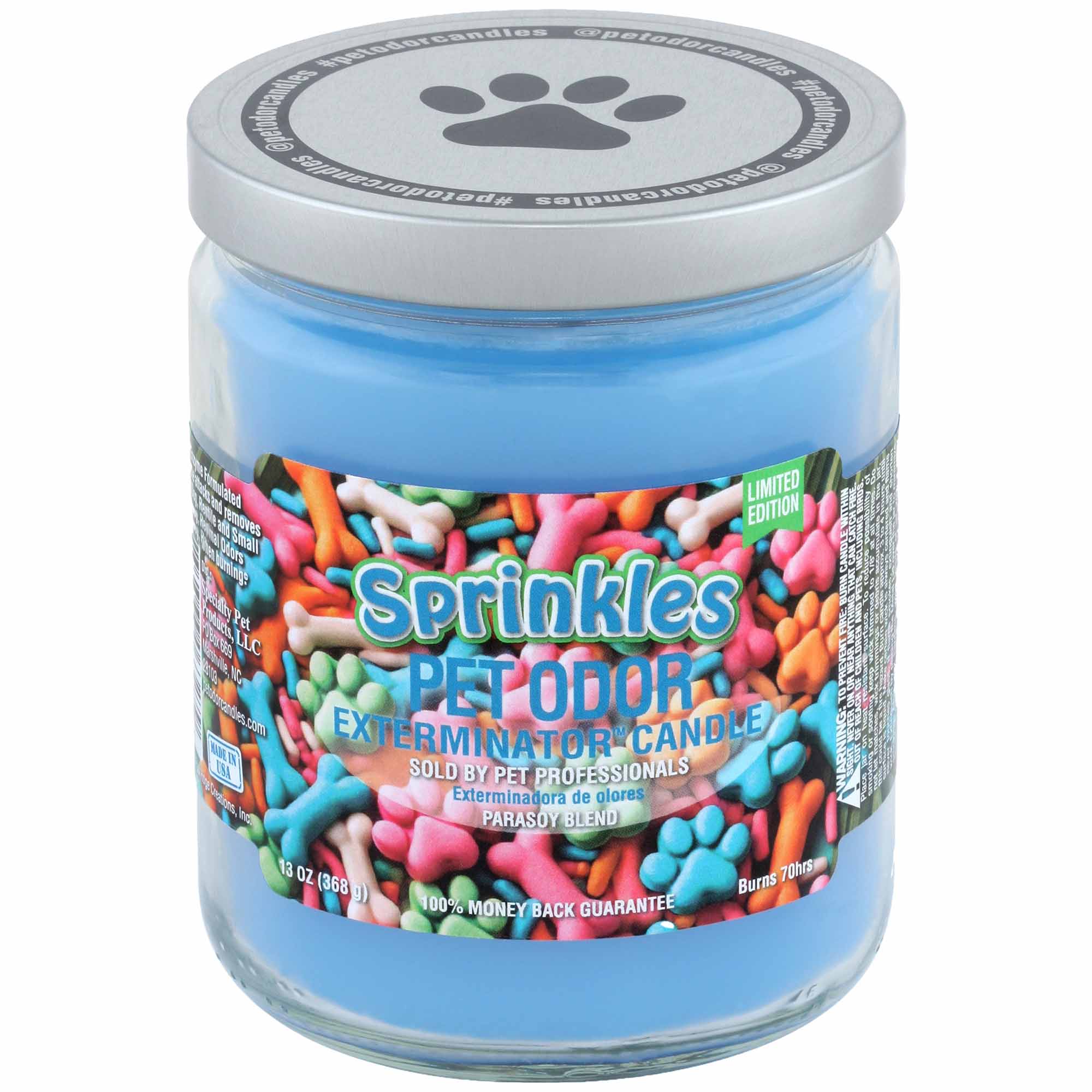 Pet Odor Exterminator Candle, Sprinkles, 13 oz - Pet's Shop