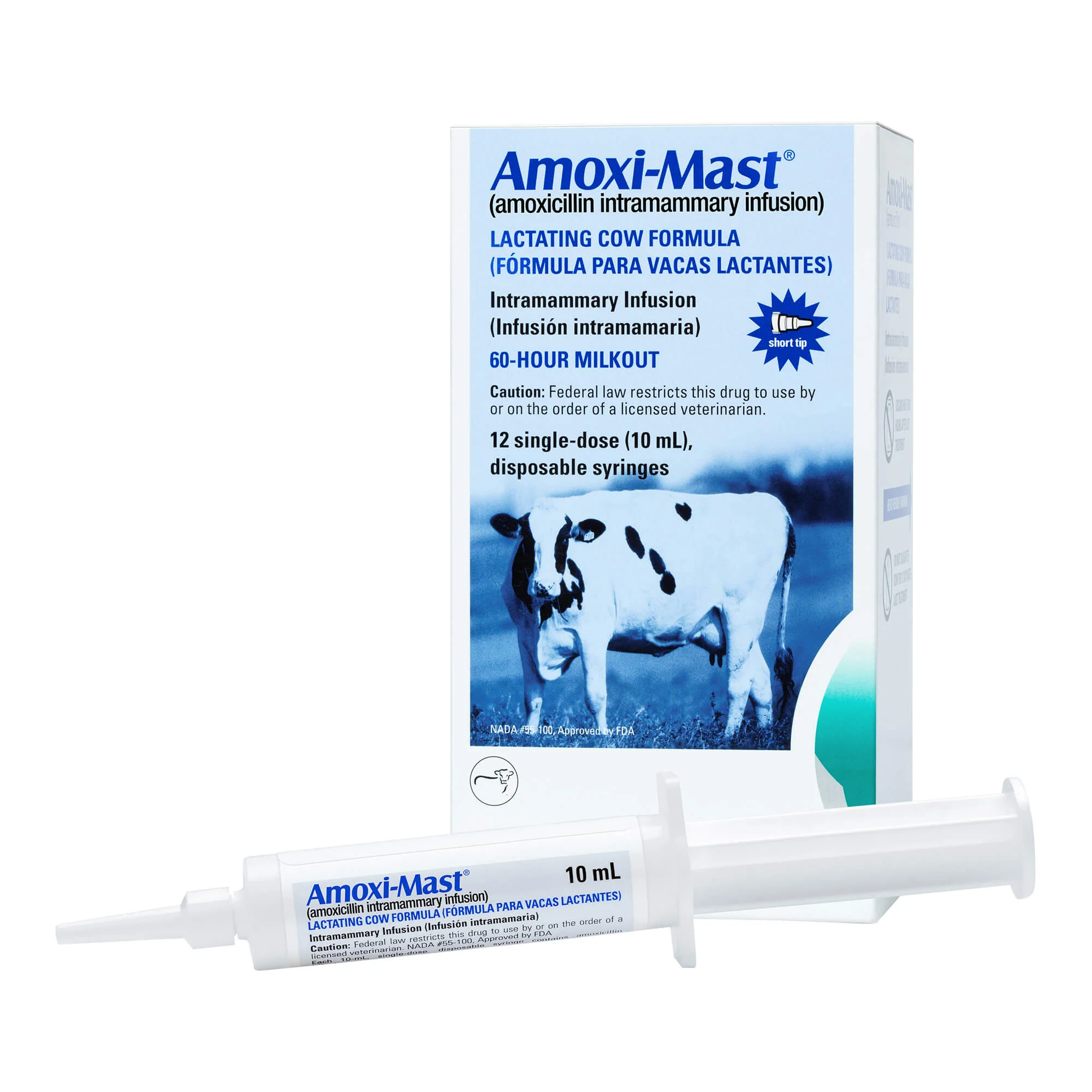 Rx Amoxi-Mast (amoxicillin intramammary infusion) Lactating Cow Formula, 12 single-dose 10mL syringes - Pet's Shop