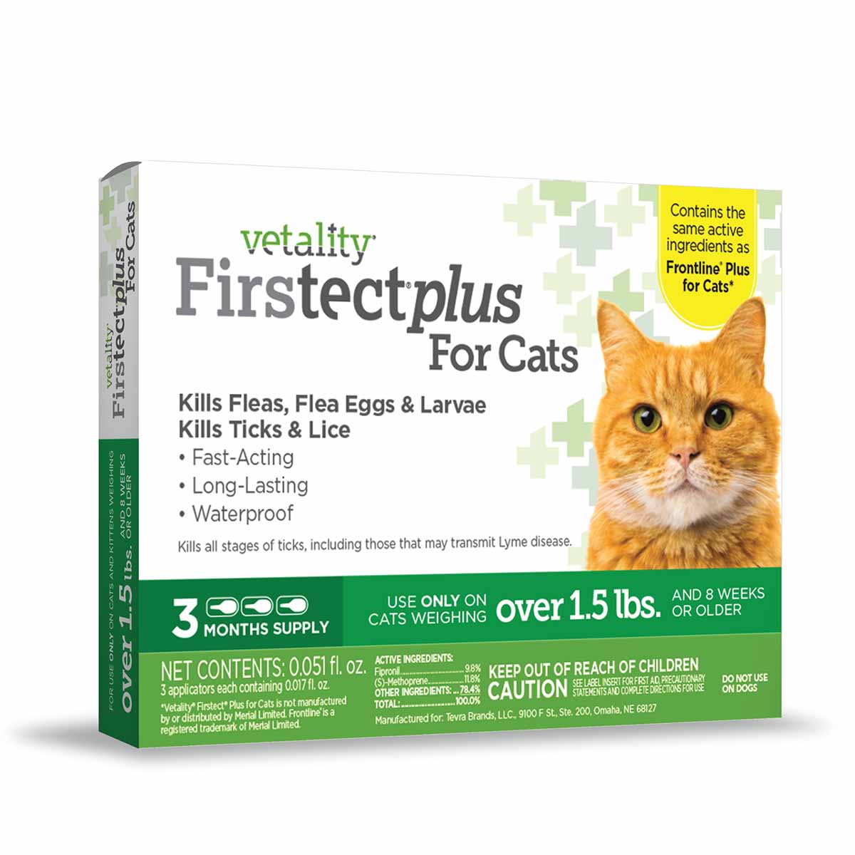 Vetality Firstect Plus for Cats, 3-pack - Pet's Shop