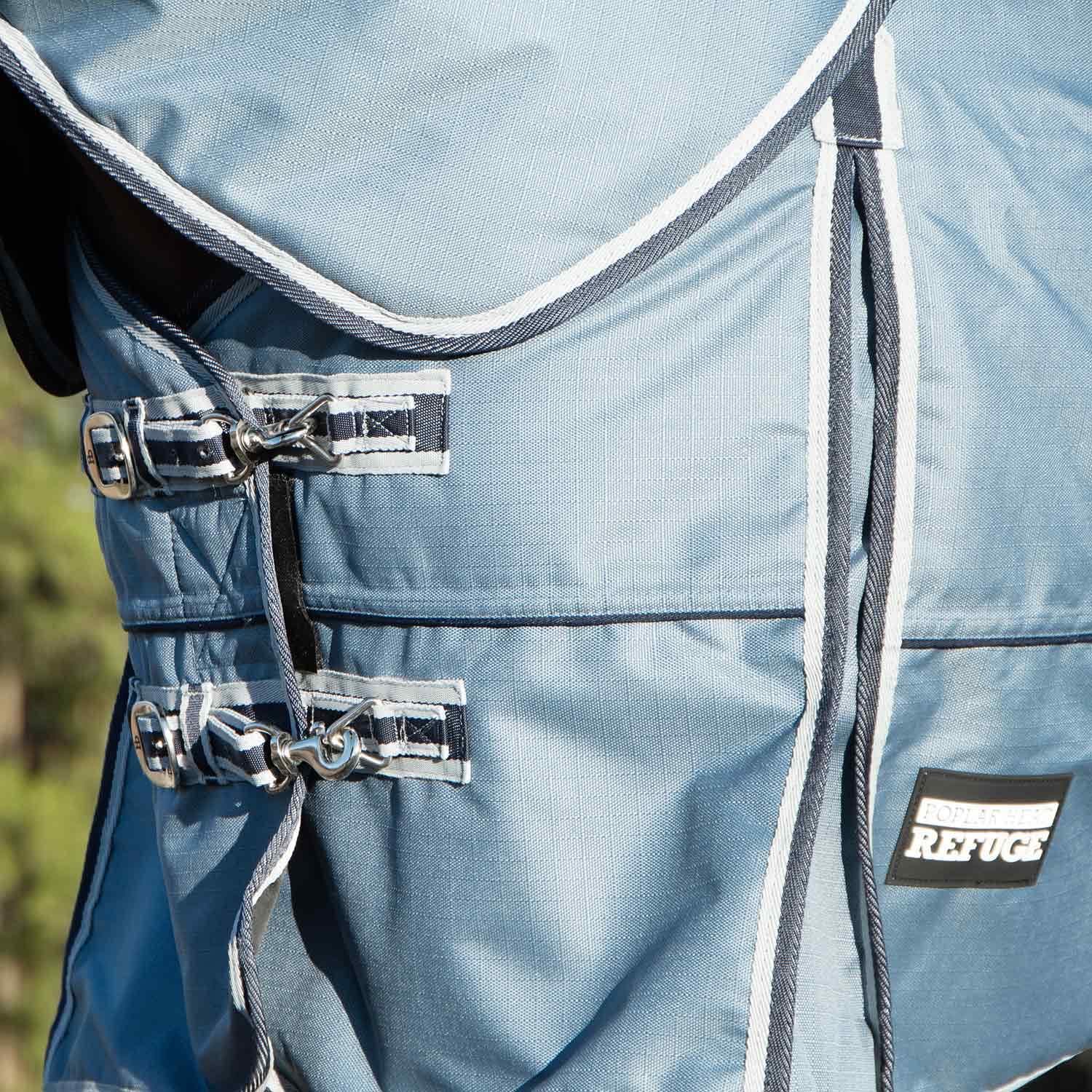 Poplar Head Refuge 1200 Denier Turnout Blanket with Detachable Neck, 240 Gram, Hamilton Blue - Pet's Shop