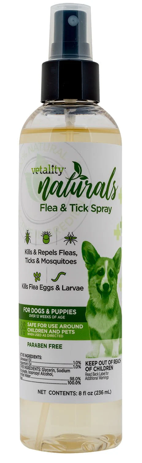 Vetality Naturals Flea & Tick Spray for Dogs, 8 oz - Pet's Shop