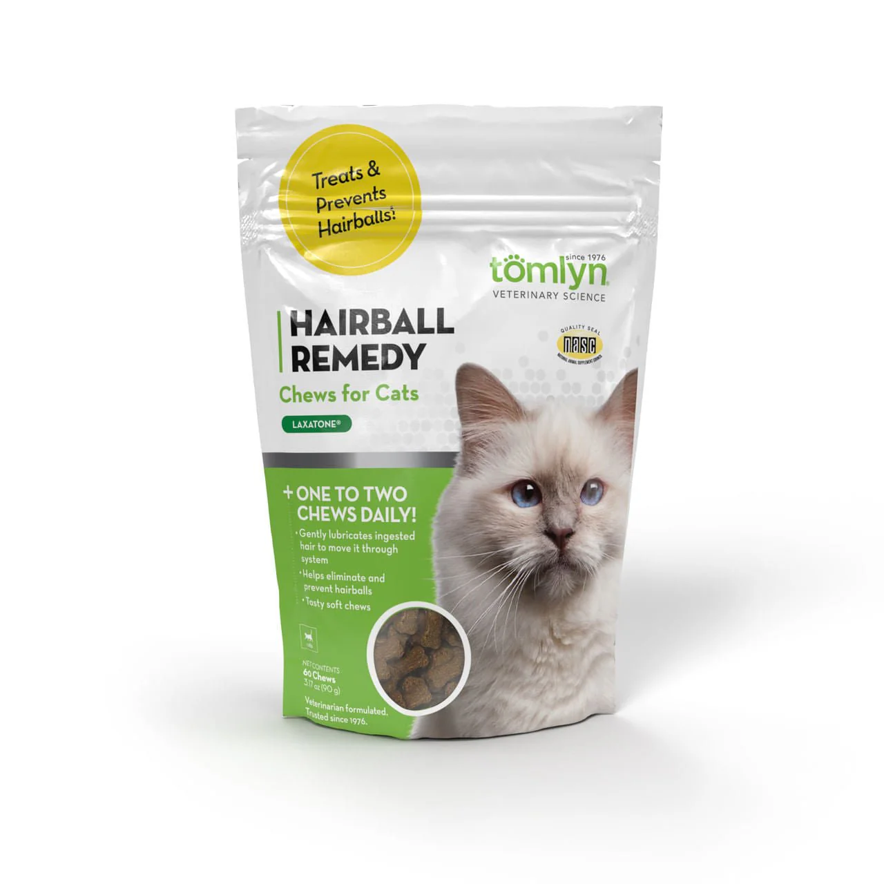 Laxatone Hairball Soft Chews, 60 Count - Pet's Shop