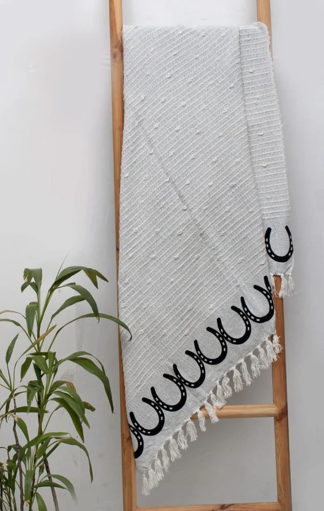 Horsehoes Cotton Throw - Pet's Shop