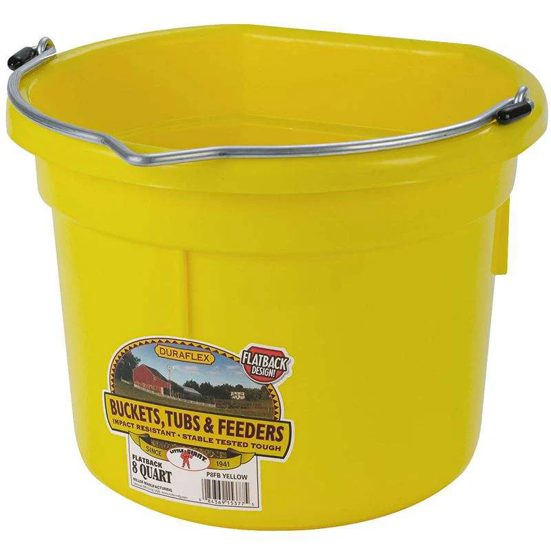 Flat Back Plastic Bucket, 8 qt - Pet's Shop