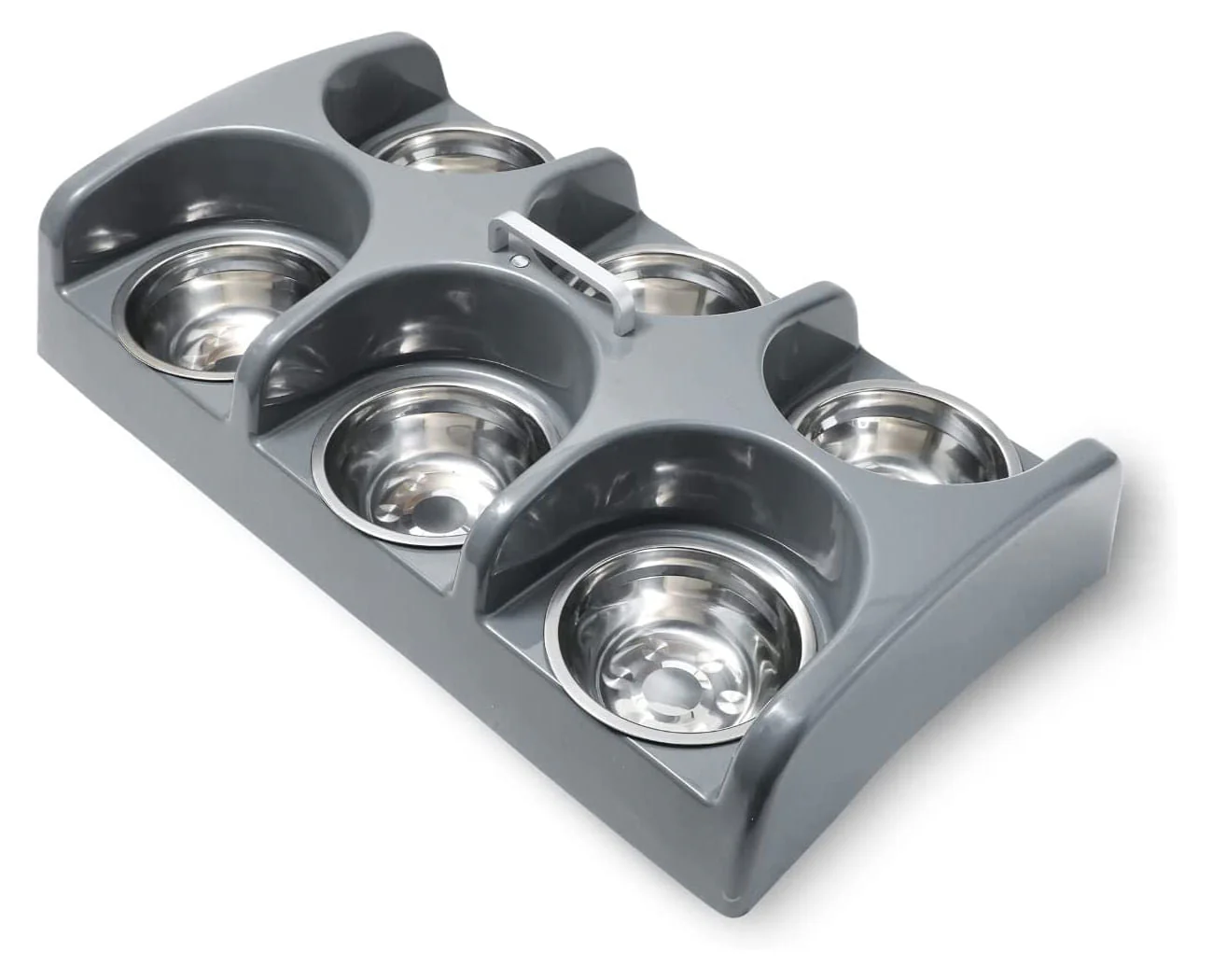 FurBaby Six Bowl Feeder Station, Gray - Pet's Shop