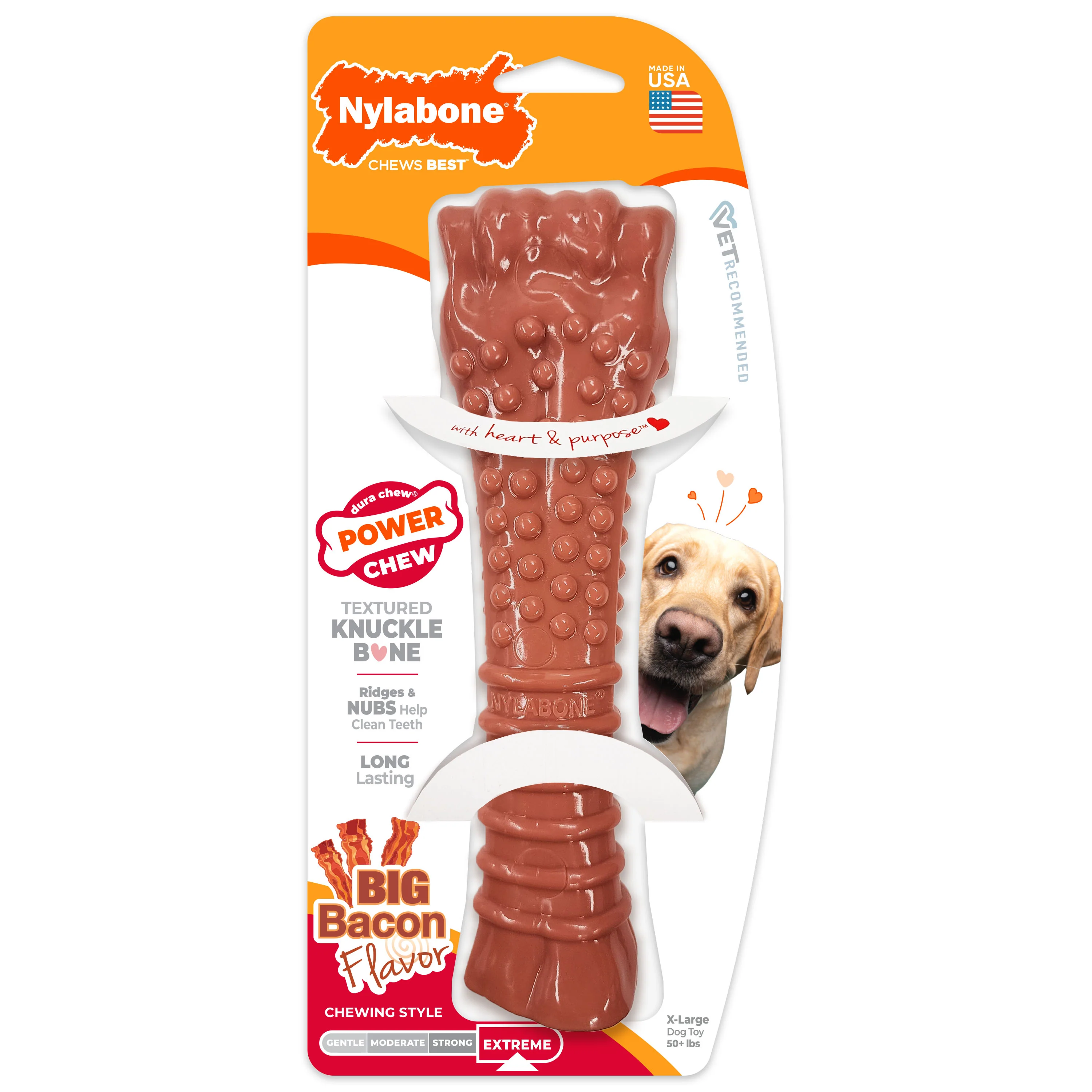 Power Chew Dog Toy, Bacon, X-Large/Souper, 50+ lbs - Pet's Shop