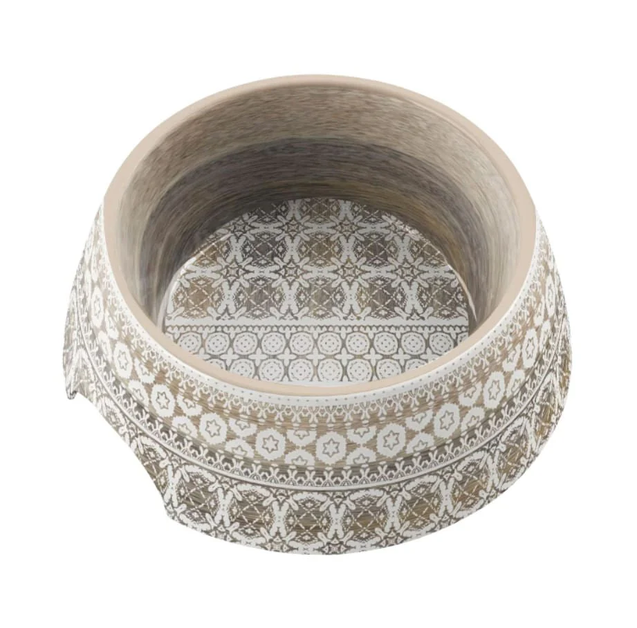 Moroccan Wood Double Wall Bowl - Pet's Shop
