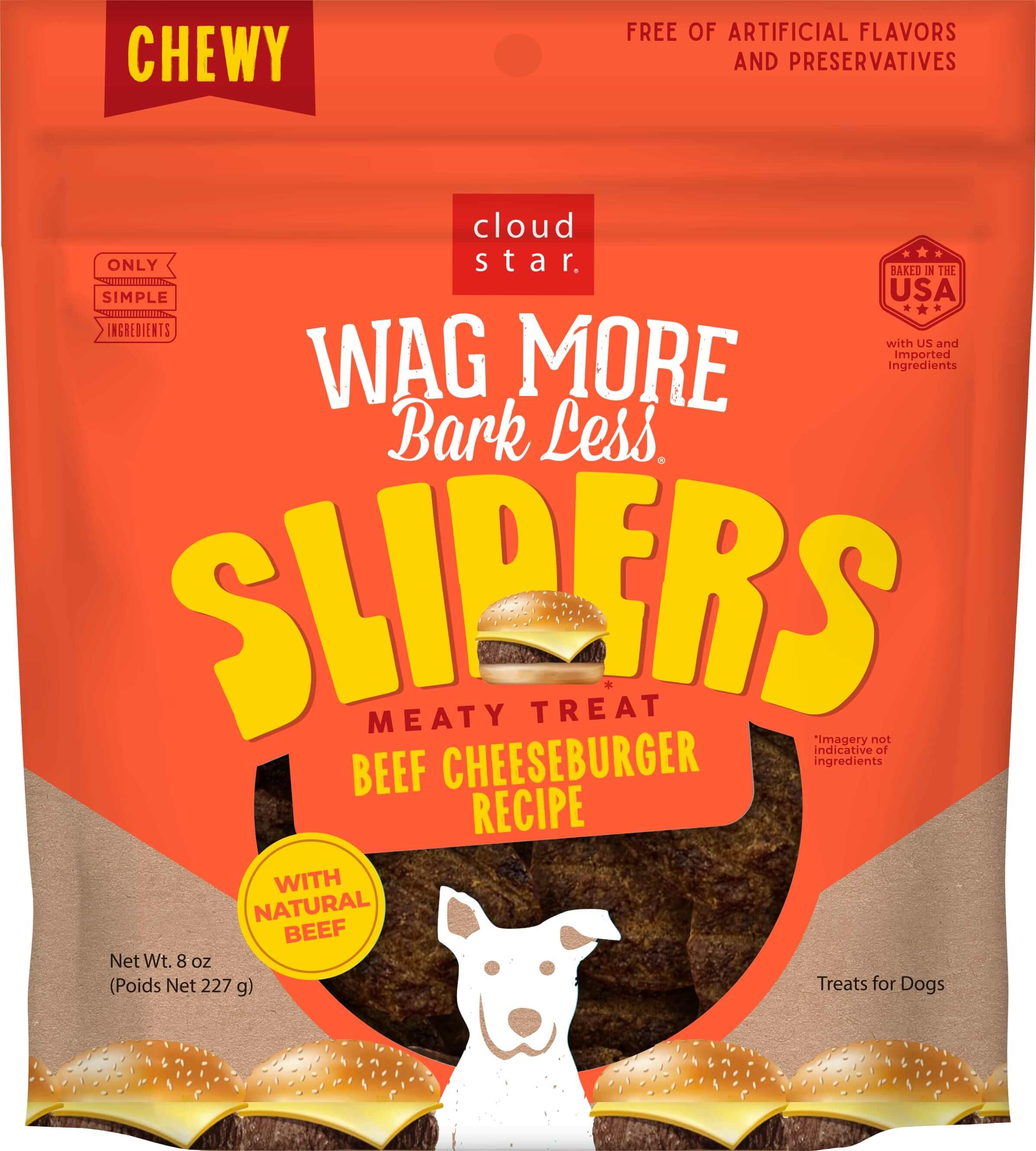 Cloud Star Wag More Bark Less Sliders Dog Treats, 8 oz - Pet's Shop