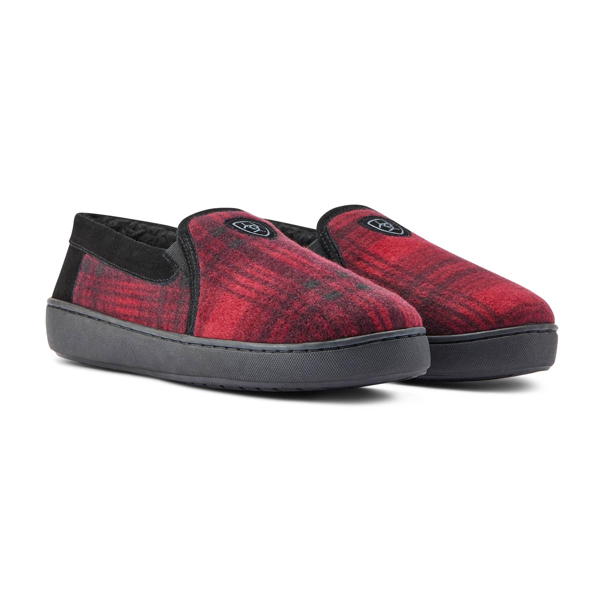 Ariat Men's Lincoln Slipper in Collectible Tin, Red Plaid - Pet's Shop