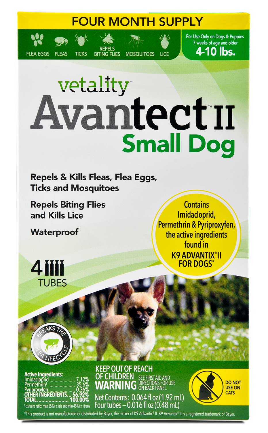 Vetality Avantect II Flea & Tick Topical for Dogs, 4 pk - Pet's Shop