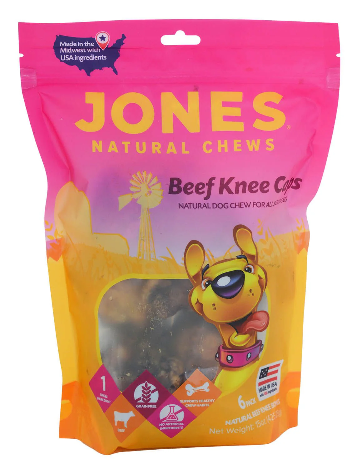 Jones Natural Chews Beef Kneecaps, 6 pk - Pet's Shop