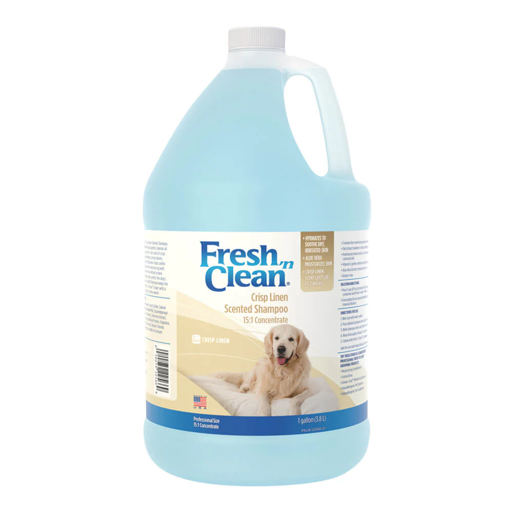 Fresh 'n Clean Scented Shampoo, 15:1 Concentrate, Crisp Linen, Gallon - Pet's Shop