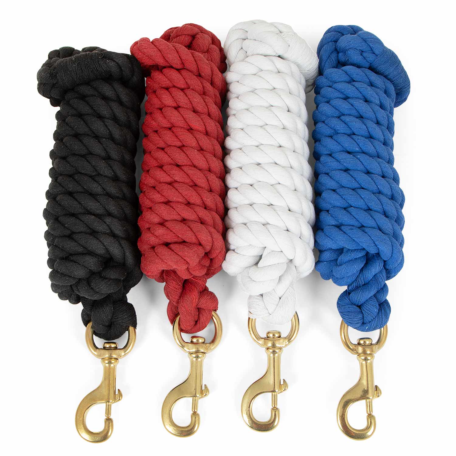 Solid Cotton Horse Lead Ropes with Brass Bolt Snap, 10' L - Pet's Shop