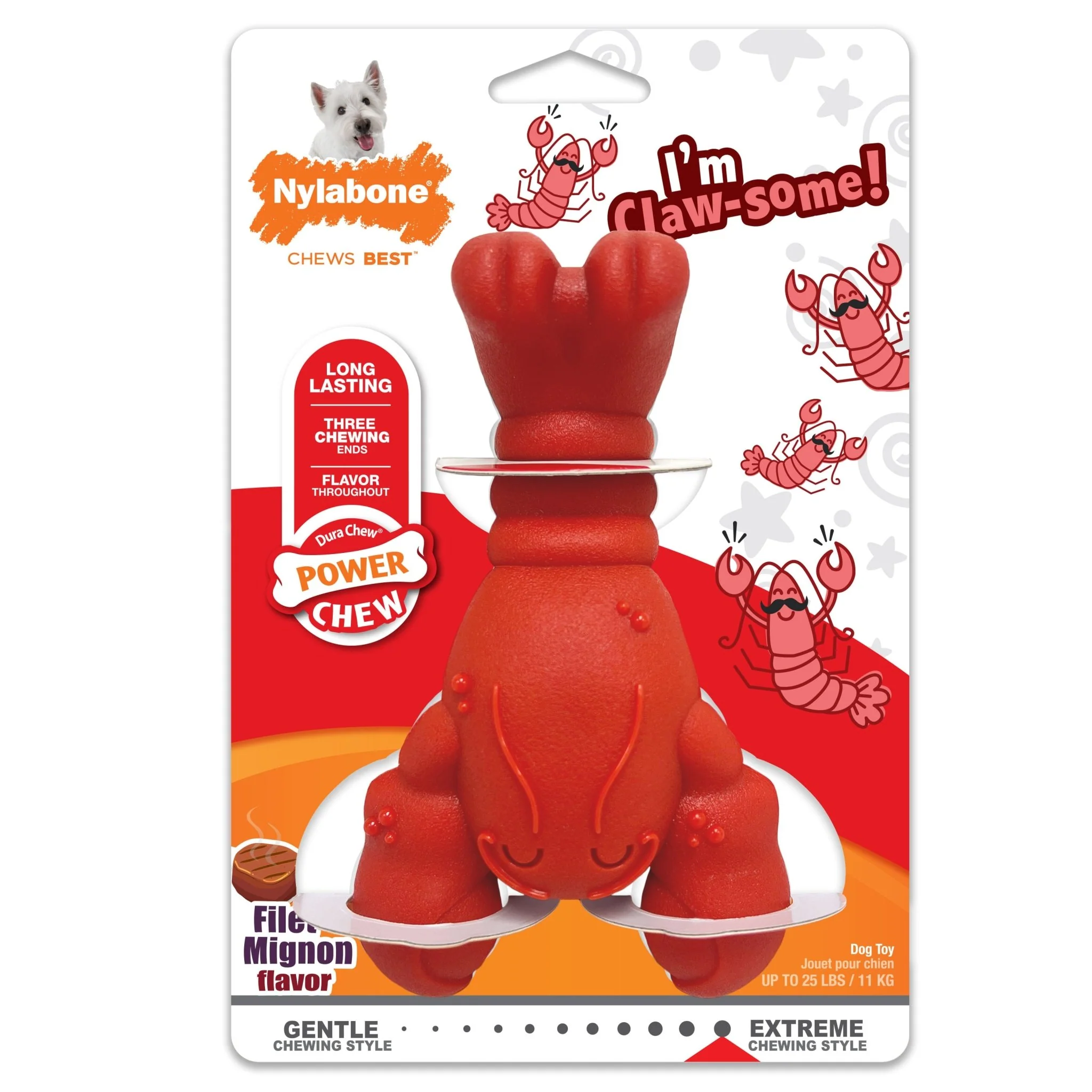 Power Chew Lobster Dog Toy, Filet Mignon - Pet's Shop