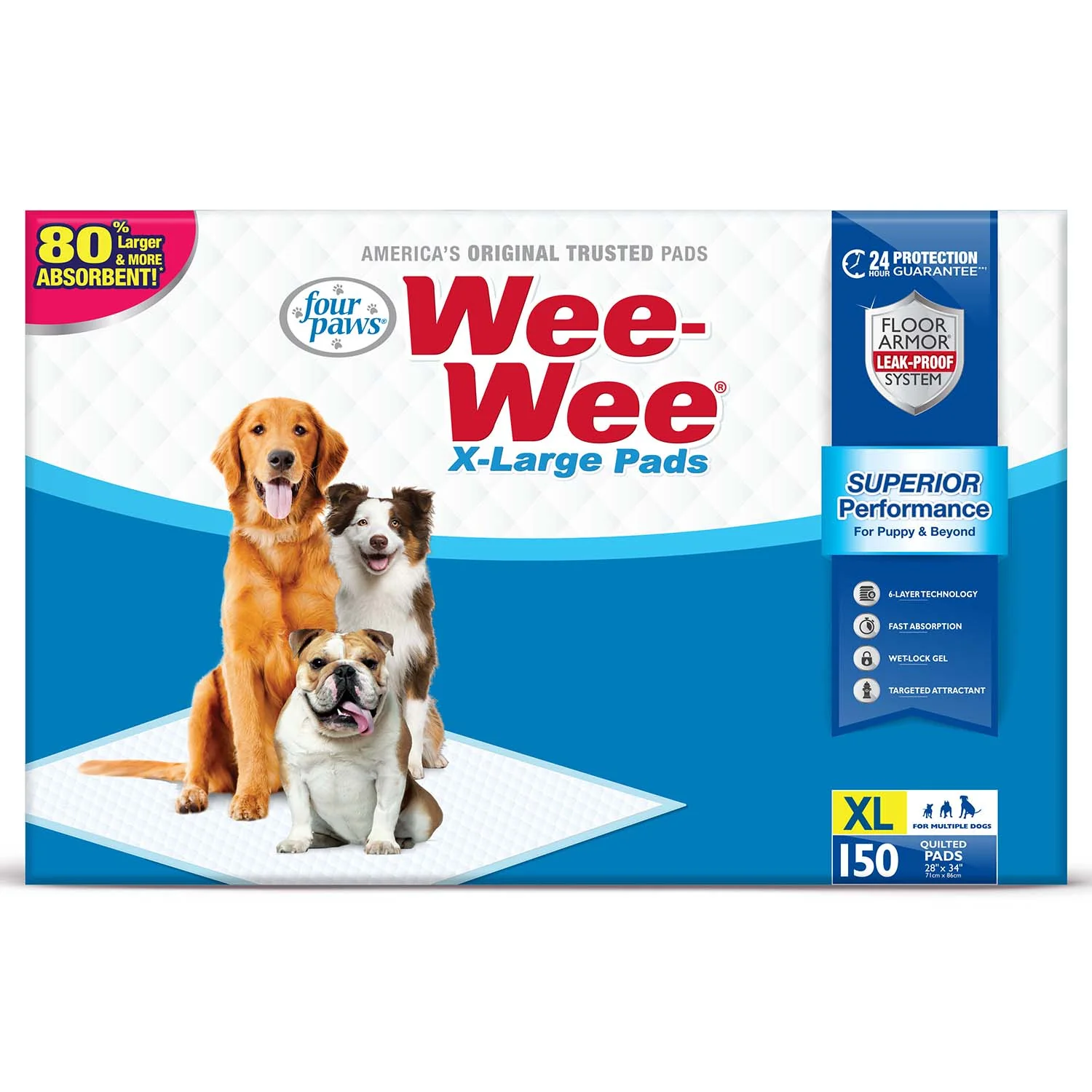 Wee-Wee Superior Performance X-Large Dog Pee Pads - Pet's Shop