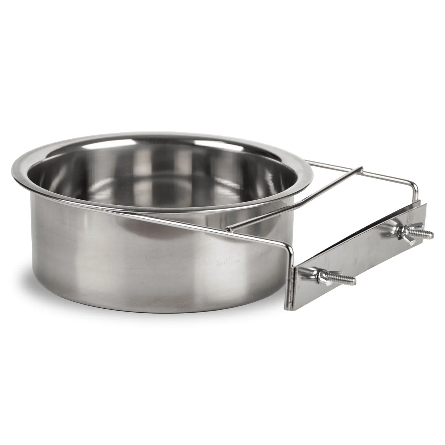 Stainless Steel Coop/Kennel Cup with Clamp - Pet's Shop