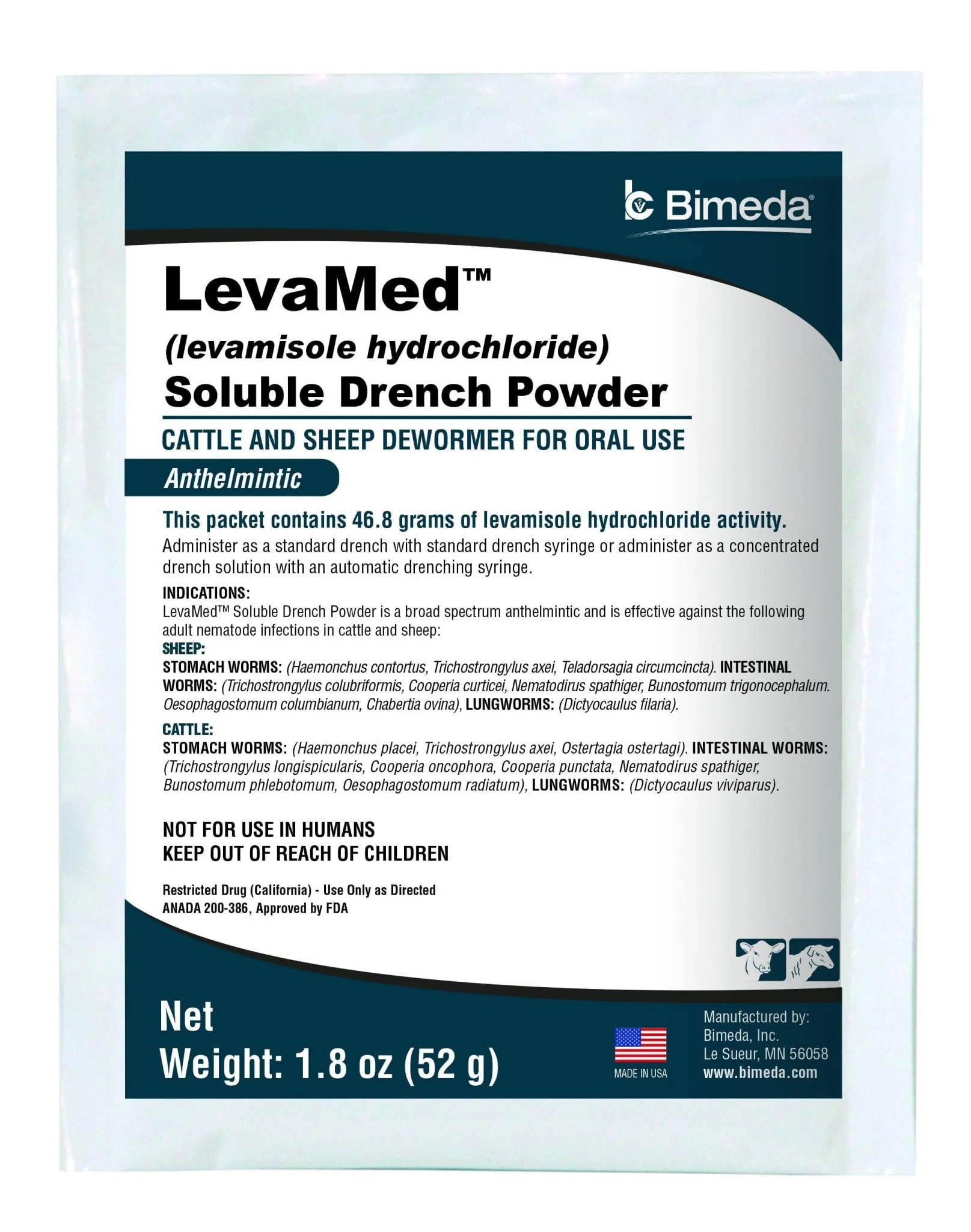 LevaMed Soluble Drench Powder Dewormer, 52 gram - Pet's Shop