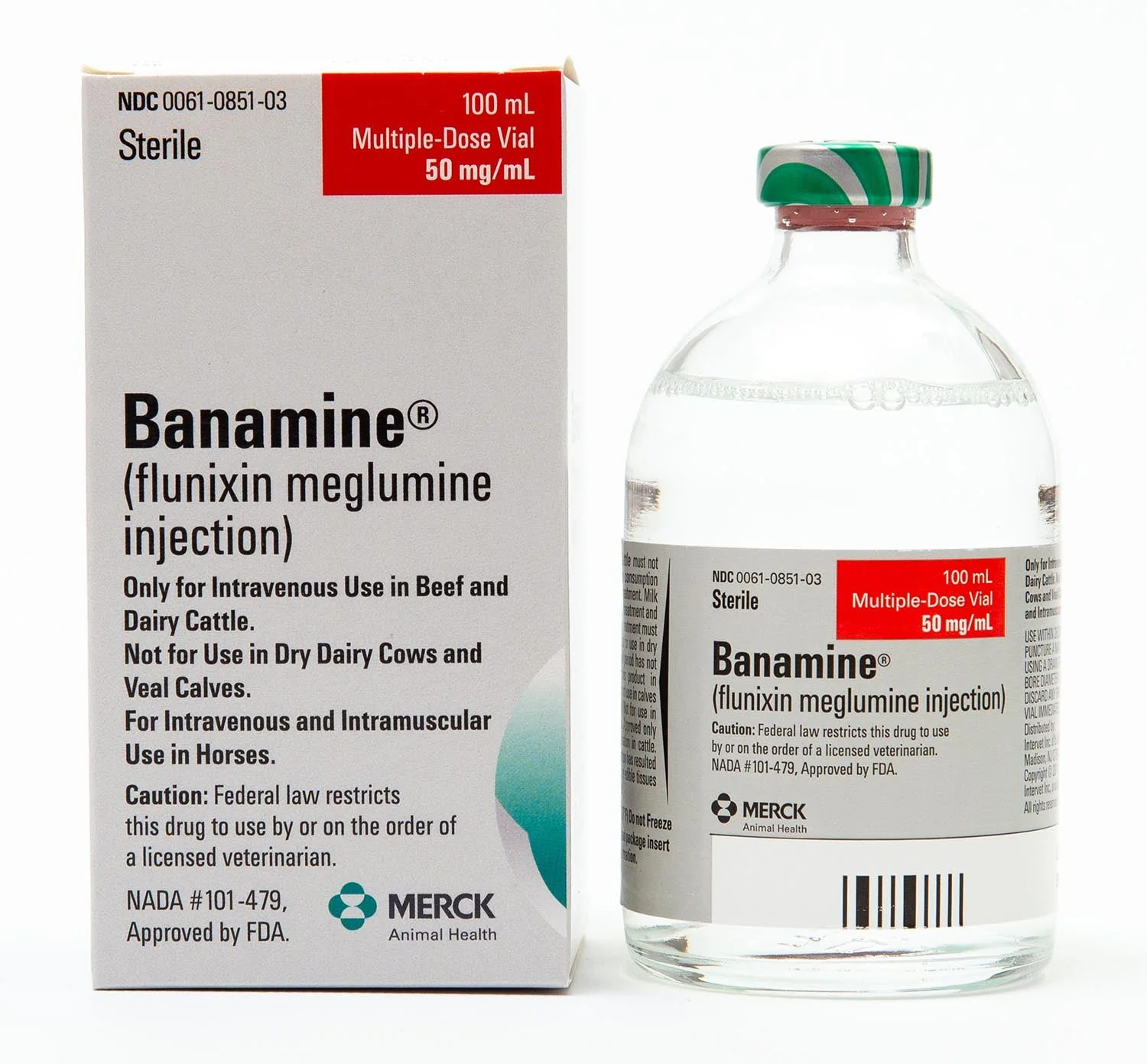 Rx Banamine (flunixin meglumine) Injection Solution, 50 mg/mL x 100 mL - Pet's Shop