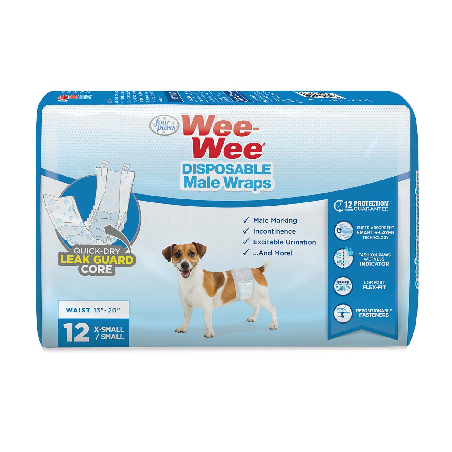 Wee-Wee Disposable Male Dog Wraps - Pet's Shop