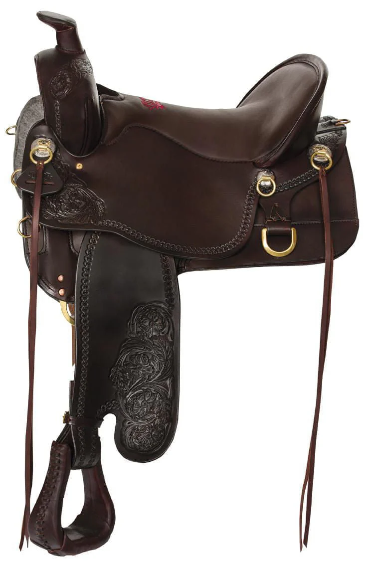 Tucker Custom High Plains Smooth Trail Saddle, Medium, Brown - Pet's Shop