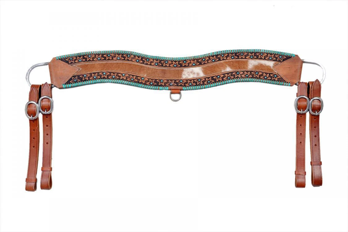 Showman Floral Tooled & Cowhide Tripping Collar - Pet's Shop