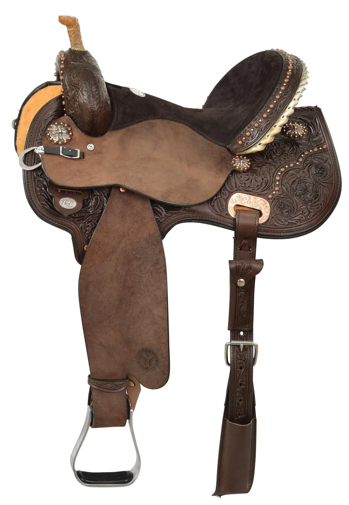Kenda Lenseigne Black Powder Mounted Shooter Saddle, Wide, Chocolate - Pet's Shop