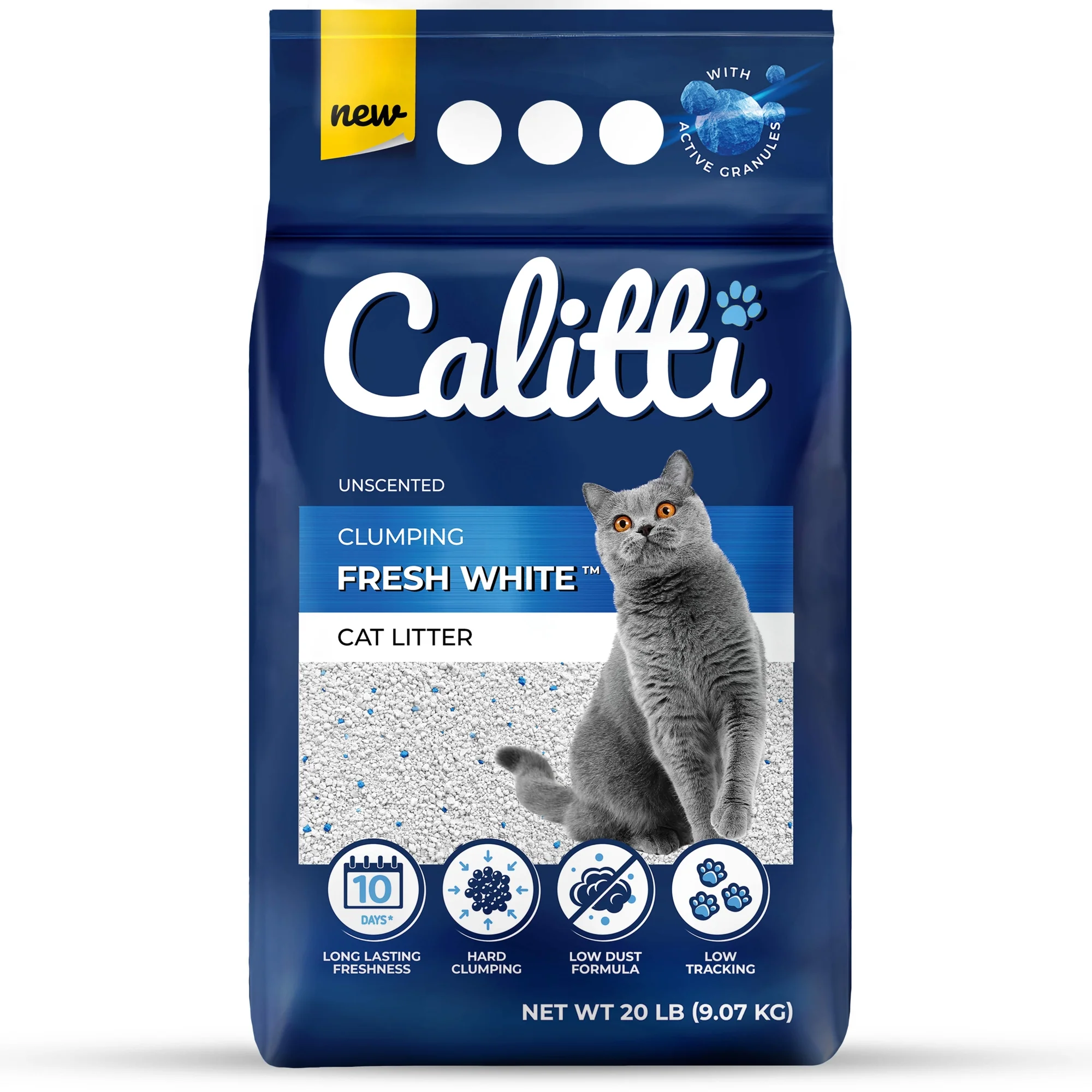 Calitti Fresh White Cat Litter, Unscented, 20 lbs - Pet's Shop