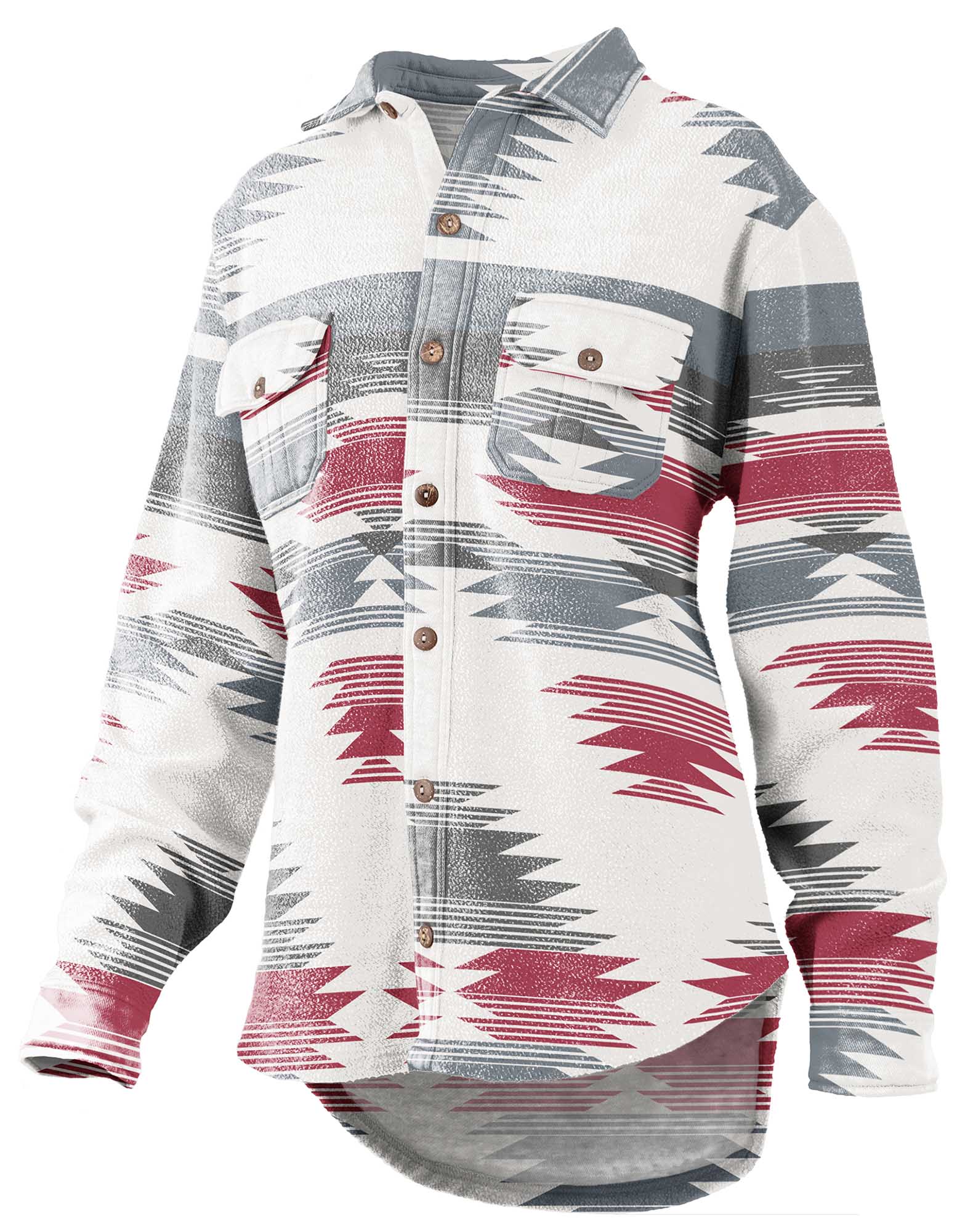 Turnrows Women's Aztec Reversed Fleece Shacket - Pet's Shop