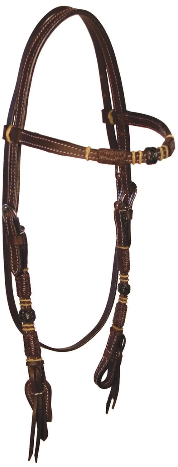 Buffalo Leather Tres Rawhide Browband Headstall - Pet's Shop