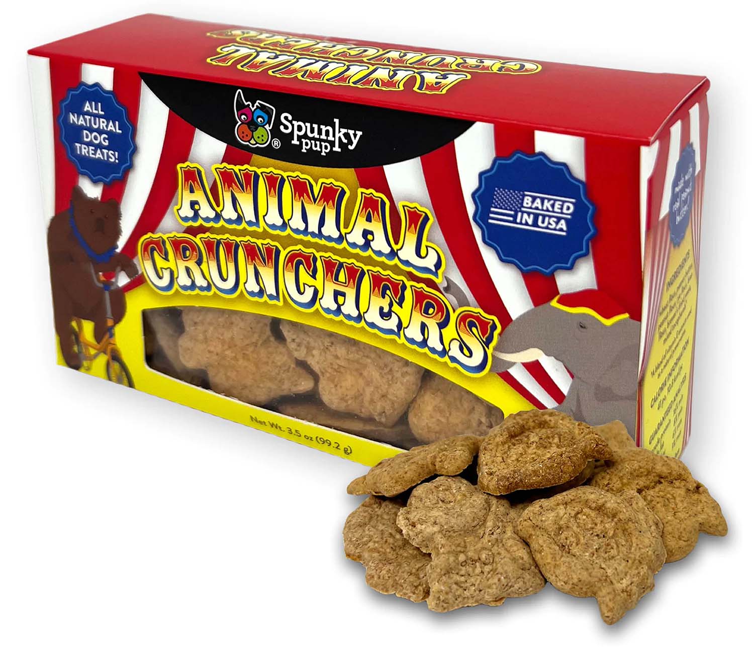 Spunky Pup Animal Crunchers, Peanut Butter - Pet's Shop