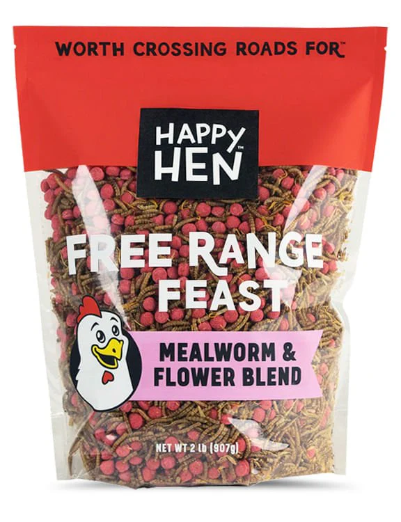 Happy Hen Free Range Feast Mealworm Blends for Chickens, 2 lb - Pet's Shop