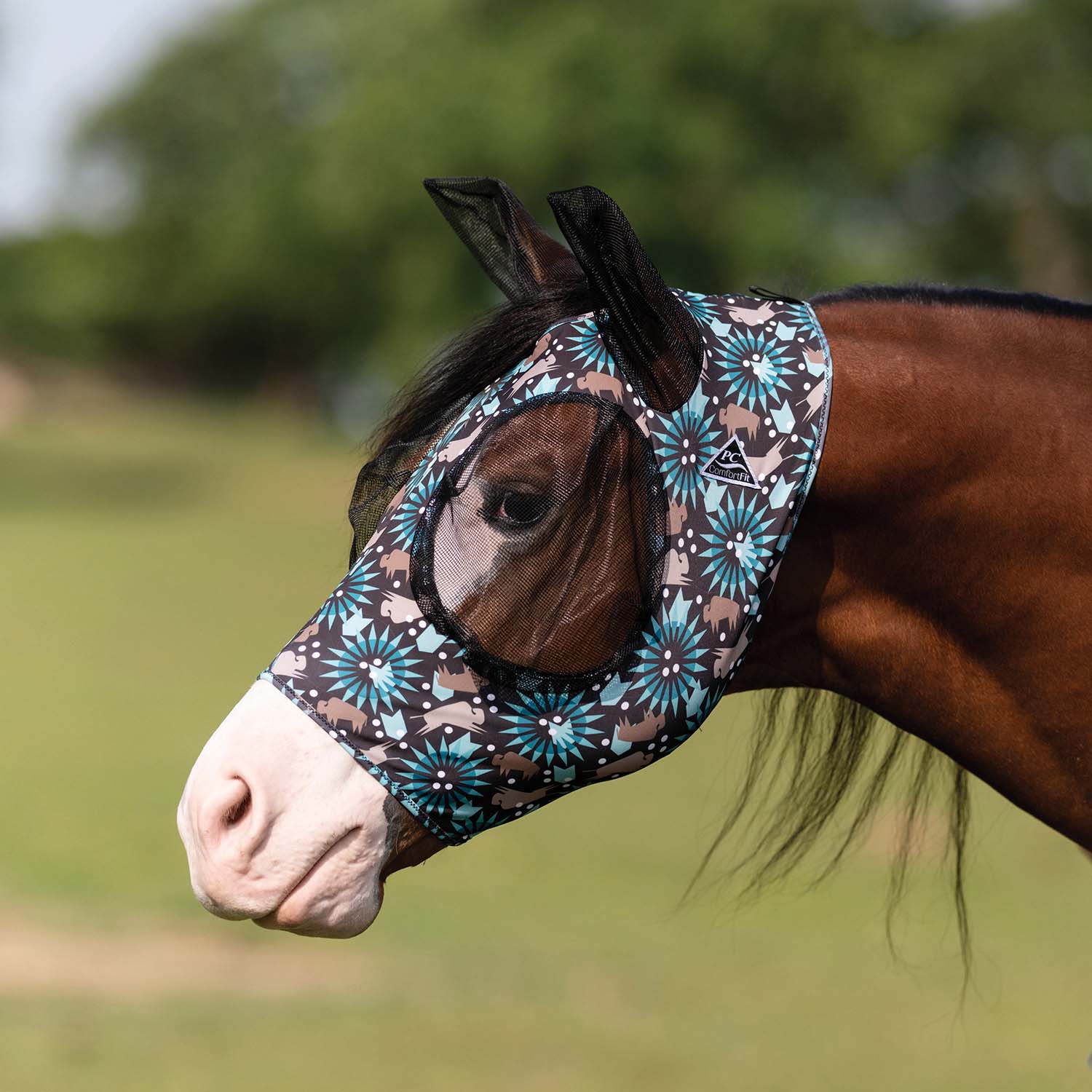 Professional's Choice Comfort Fit Lycra Horse Fly Mask with Ears - Pet's Shop