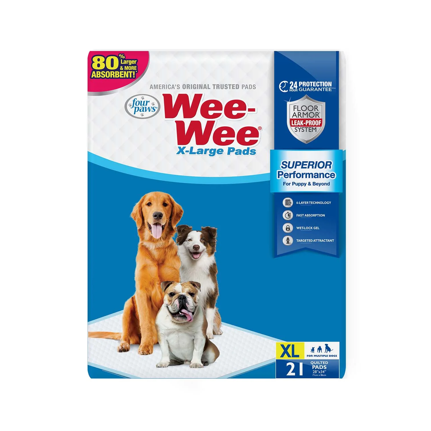 Wee-Wee Superior Performance X-Large Dog Pee Pads - Pet's Shop
