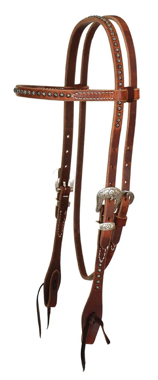 Reinsman Rosewood & Spots Browband Headstall, Full - Pet's Shop