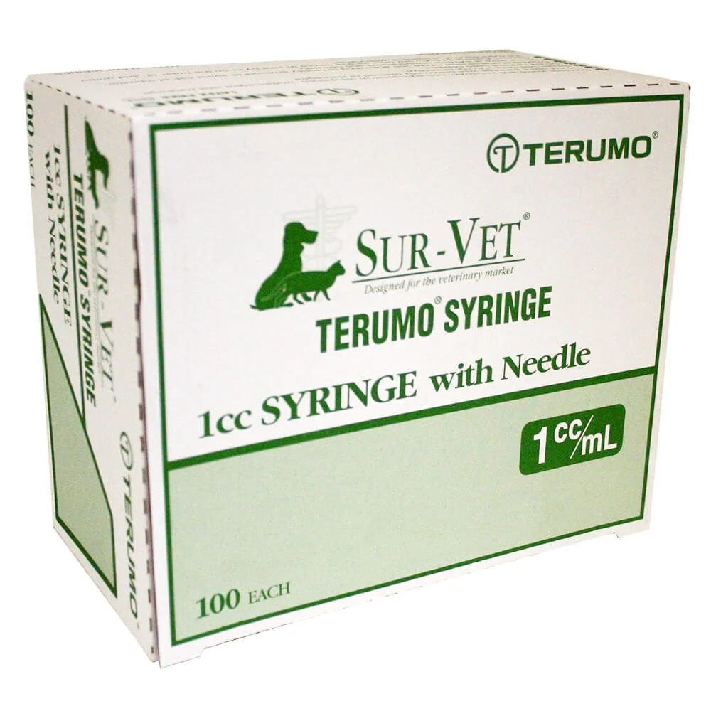 Terumo SUR-VET Syringe with Needle,  100 count - Pet's Shop