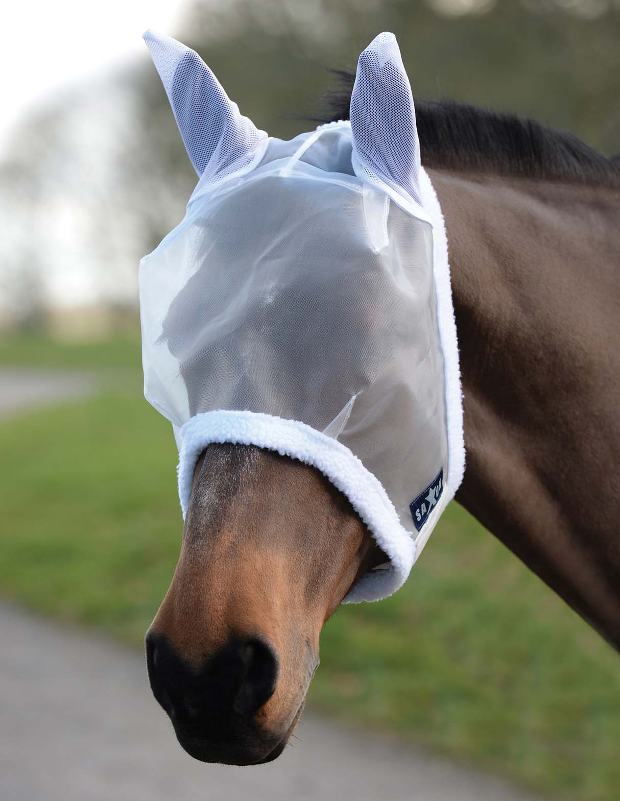Saxon Horse Fly Mask, White - Pet's Shop