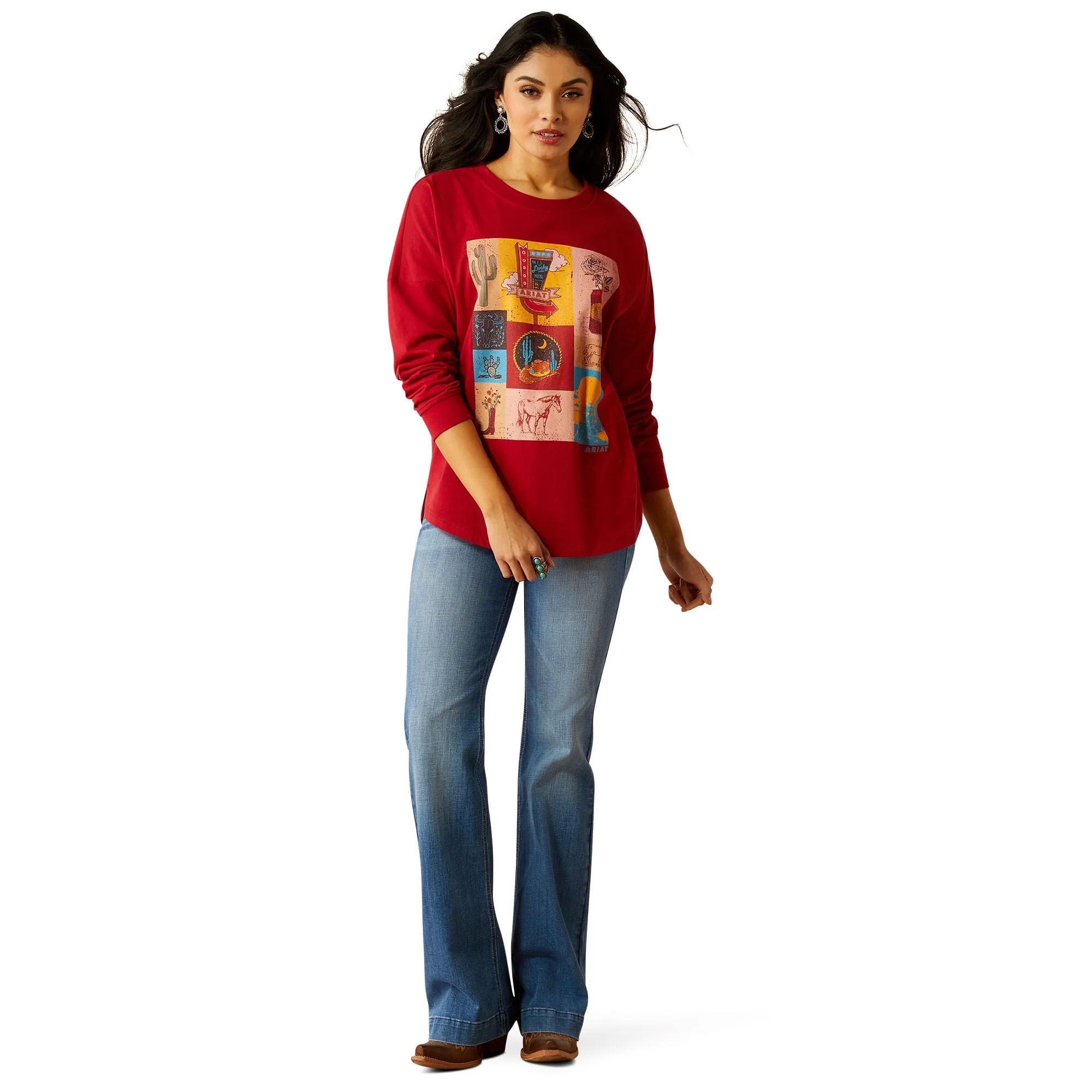 Ariat Women's Roadside Oversized Longsleeve Shirt - Pet's Shop