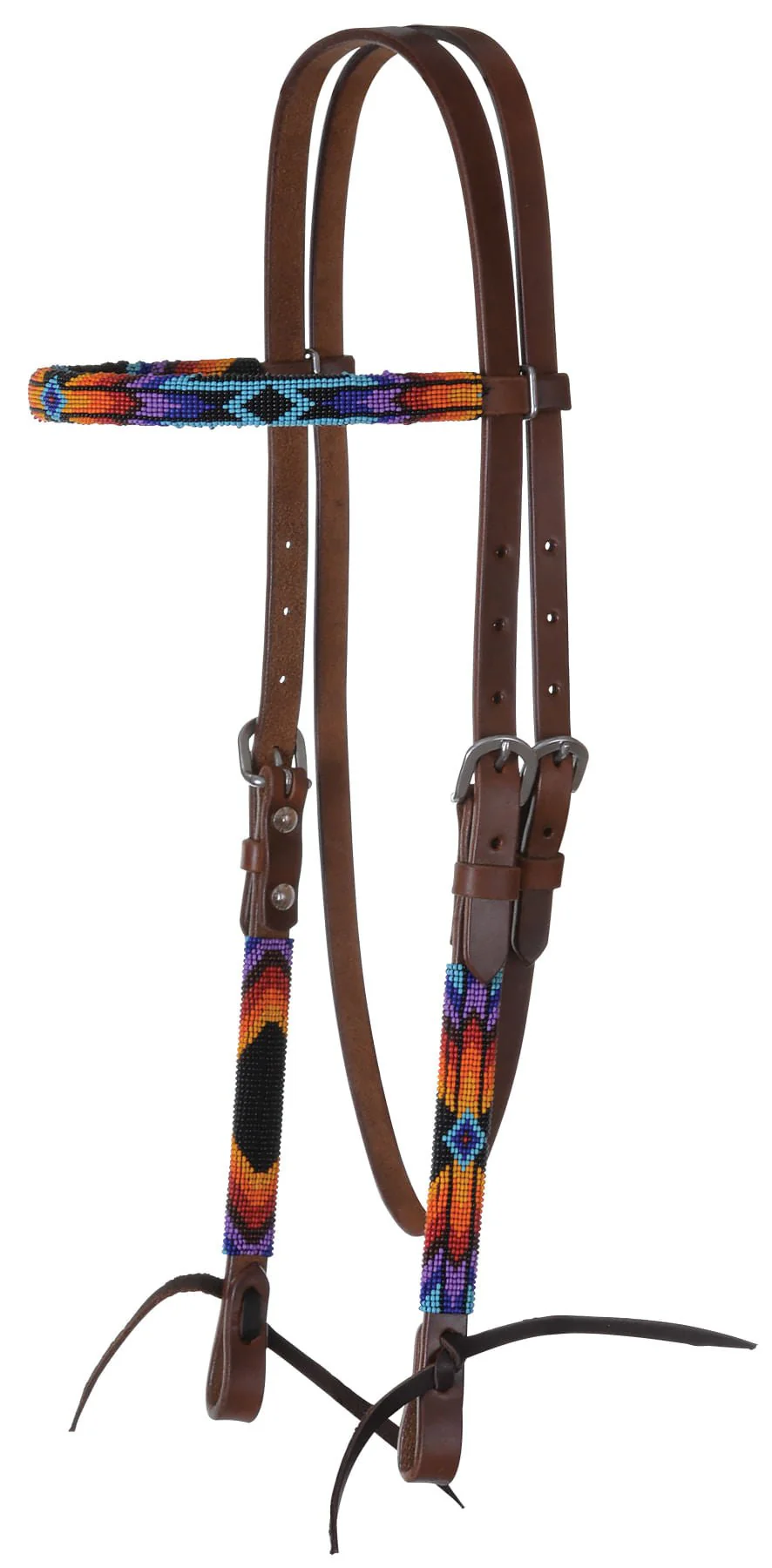 Circle Y Colorful Infinity Wrap Beaded Browband Headstall - Pet's Shop