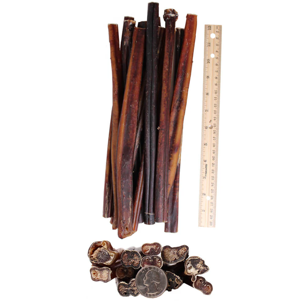 Dog Bully Sticks Premium All Natural Dog Pizzle Chews, 12
